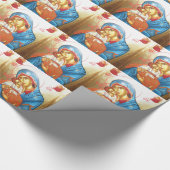 Madonna met Jezus Byzantine Religieus Icon goud Cadeaupapier (Hoek)