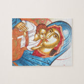 Madonna met Jezus Byzantine Religieus Icon goud Legpuzzel (Horizontaal)