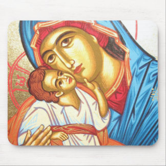 Madonna met Jezus Byzantine Religieus Icon goud Muismat