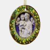 MADONNA MET KIND, ANGELS FLORAL CROWN Blue Gem Keramisch Ornament (Rechts)