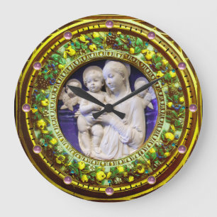 MADONNA MET KIND, ANGELS FLORAL RENAISSANCE CROWN GROTE KLOK
