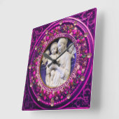 MADONNA MET KIND, ANGELS FLORAL RENAISSANCE CROWN VIERKANTE KLOK (Hoek)