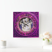 MADONNA MET KIND, ANGELS FLORAL RENAISSANCE CROWN VIERKANTE KLOK (Huis)