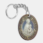 MADONNA MET KIND Ave Maria Prayer Parchment Sleutelhanger (Voorkant Links)