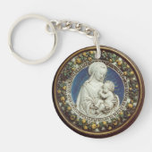 MADONNA MET KIND Ave Maria Prayer Parchment Sleutelhanger (Voorkant)