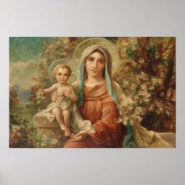 Madonna met kind door Hans Zatzka - poster