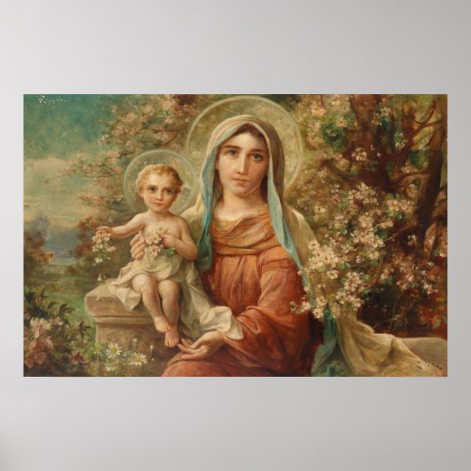 Madonna met kind door Hans Zatzka - poster (Voorkant)