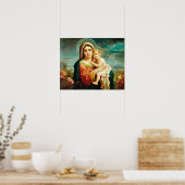 Madonna met kind door Hans Zatzka - poster (Keuken)