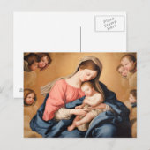 Madonna met kind en Angels Briefkaart (Voorkant / Achterkant)
