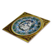 MADONNA MET KIND EN ANGELS FLORAL CROWN TEGELTJE (Zijkant)