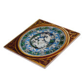 MADONNA MET KIND EN ANGELS FLORAL CROWN TEGELTJE (Zijkant)