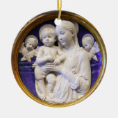 MADONNA MET KIND EN ANGELS Ronde Blauwe saffier Keramisch Ornament (Voorkant)
