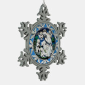 MADONNA MET KIND EN ANGELS TIN SNEEUWVLOK ORNAMENT (Links)