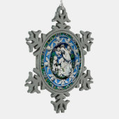 MADONNA MET KIND EN ANGELS TIN SNEEUWVLOK ORNAMENT (Links)