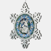 MADONNA MET KIND EN ANGELS TIN SNEEUWVLOK ORNAMENT (Rechts)