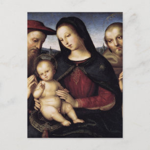 Madonna met Kind en Heiligen door Raphael Postkaar Briefkaart