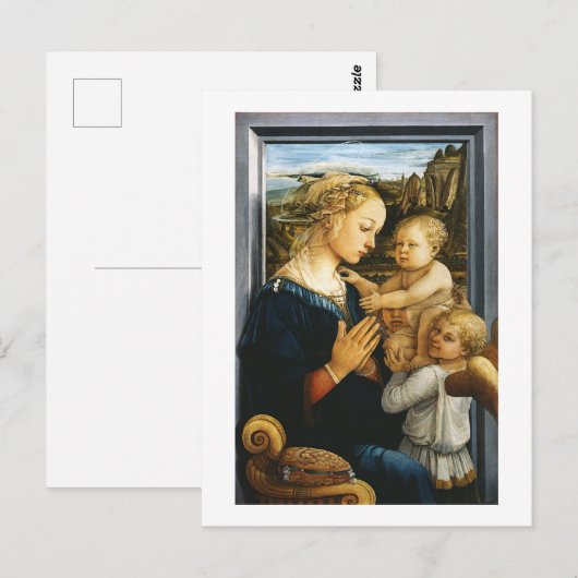 Madonna met kind en twee Angels, Filippo Lippi Briefkaart (Voorkant / Achterkant)