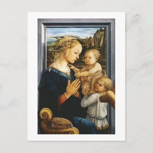 Madonna met kind en twee Angels, Filippo Lippi Briefkaart (Voorkant)