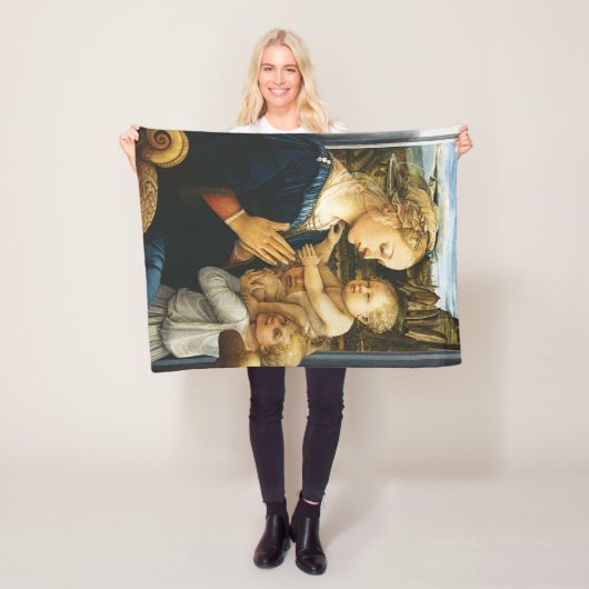 Madonna met kind en twee Angels, Filippo Lippi Fleece Deken (In situ)