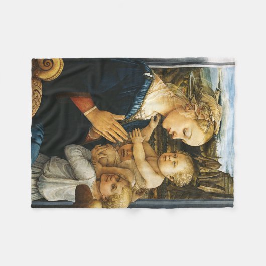Madonna met kind en twee Angels, Filippo Lippi Fleece Deken (Voorkant (Horizontaal))