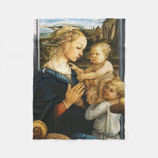 Madonna met kind en twee Angels, Filippo Lippi Fleece Deken (Voorkant)