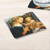 Madonna met kind en twee Angels, Filippo Lippi Kartonnen Onderzetters (Schuin)