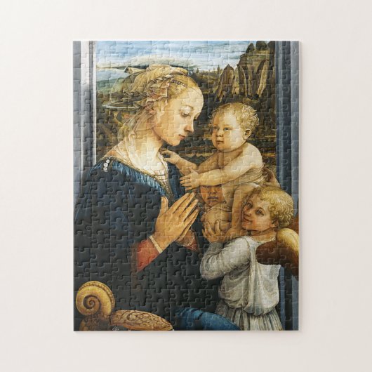 Madonna met kind en twee Angels, Filippo Lippi Legpuzzel (Verticaal)