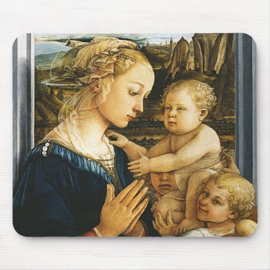 Madonna met kind en twee Angels, Filippo Lippi Muismat (Voorkant)