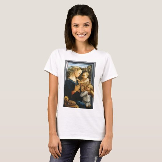 Madonna met kind en twee Angels, Filippo Lippi T-shirt (Voorkant volledig)