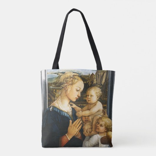 Madonna met kind en twee Angels, Filippo Lippi Tote Bag (Achterkant)