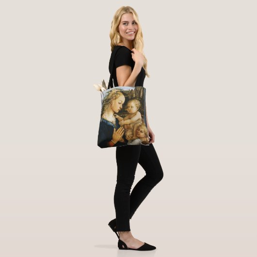Madonna met kind en twee Angels, Filippo Lippi Tote Bag (Op model)