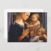 Madonna met kind en twee engelen van Filippo lippi Briefkaart (Voorkant / Achterkant)