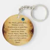 MADONNA MET KIND EN ZINTEN Ave Maria Prayer Sleutelhanger (Achterkant)