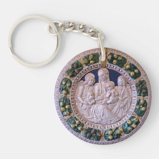 MADONNA MET KIND EN ZINTEN Ave Maria Prayer Sleutelhanger (Voorkant)