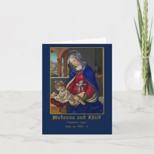Madonna met kind Filippino Lippi Groet Kaart (Voorkant)