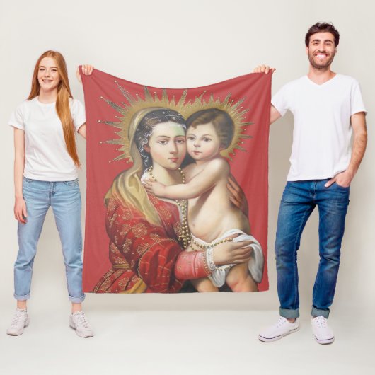 Madonna met Kind Fleece Deken (In situ)