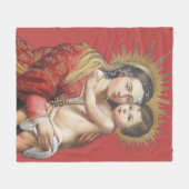 Madonna met Kind Fleece Deken (Voorkant (Horizontaal))