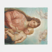 Madonna met Kind Fleece Deken (Voorkant (Horizontaal))