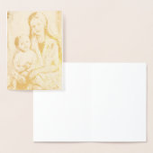 Madonna met kind gouden folie wenskaart kaarten (Display)