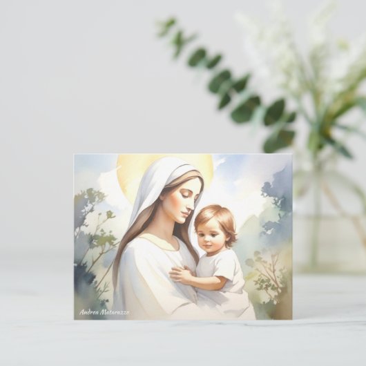 Madonna met kind Jezus Briefkaart (Staand voorkant)