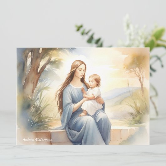 Madonna met kind Jezus Feestdagenkaart (Staand voorkant)