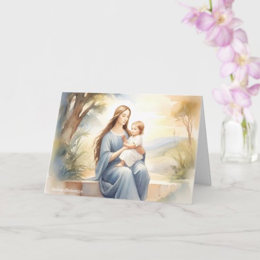 Madonna met kind Jezus Kaart (Orchidee)