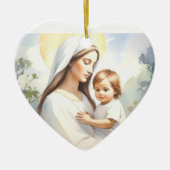 Madonna met kind Jezus Keramisch Ornament (Voorkant)