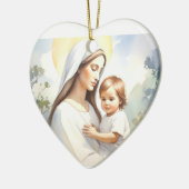 Madonna met kind Jezus Keramisch Ornament (Links)