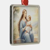 Madonna met kind Jezus Metalen Ornament (Rechts)