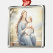 Madonna met kind Jezus Metalen Ornament (Links)