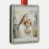 Madonna met kind Jezus Metalen Ornament (Rechts)
