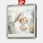 Madonna met kind Jezus Metalen Ornament (Links)