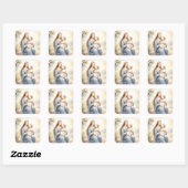 Madonna met kind Jezus Vierkante Sticker (Vel)