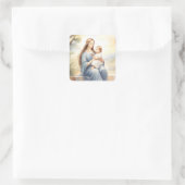 Madonna met kind Jezus Vierkante Sticker (Tas)